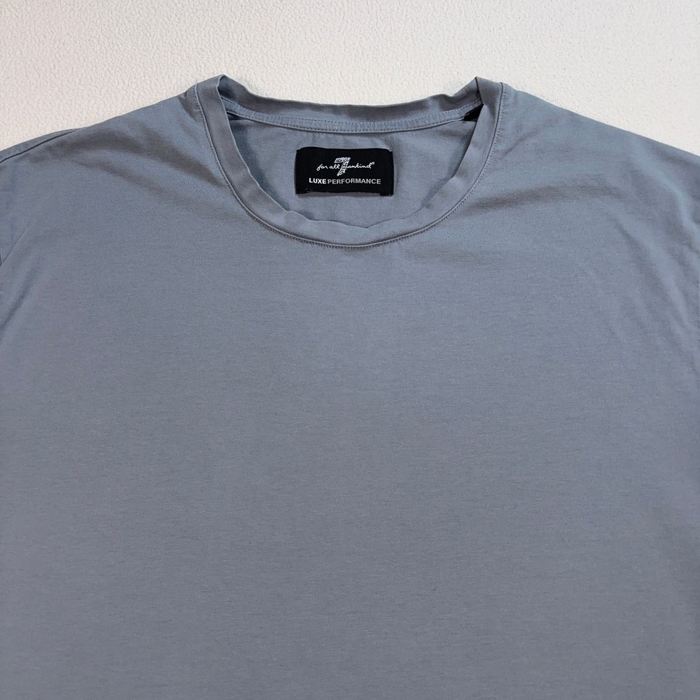 7 For All Mankind Luxe Performance T-Shirt Men's M Dusty Blue Stretch *Mark* - Picture 4 of 16